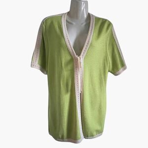 ST. JOHN Collection by Marie Gray open front knit cardigan with tie